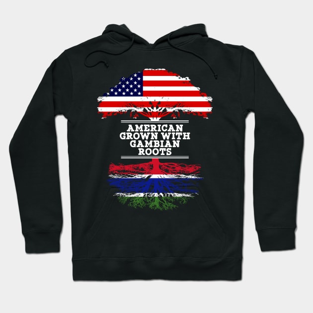 American Grown With Gambian Roots - Gift for Gambian From Gambia Hoodie by Country Flags